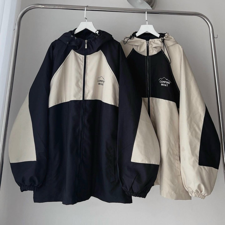 áo Khoác Dù Nam Nữ 2 Lớp Phối Kiểu, In Chữ Camping What Phong Cách – Htm Fashion