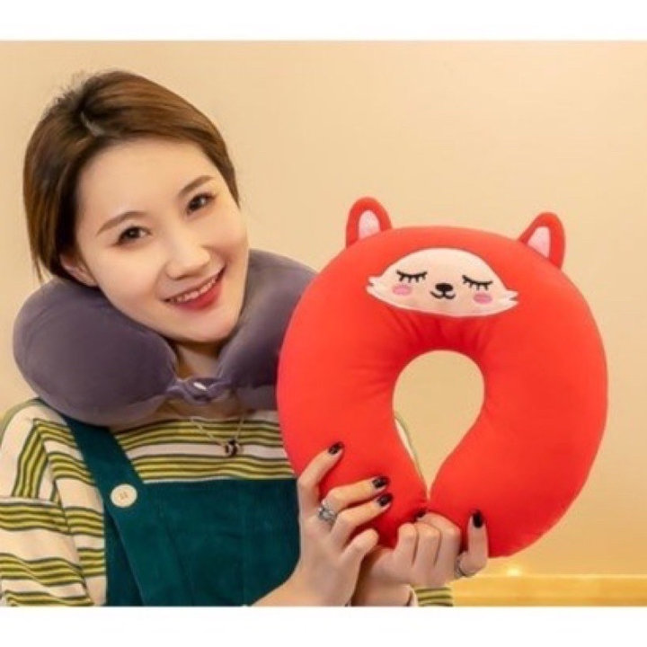 Gối Chữ U Kê Cổ Văn Phòng- Gối Tựa Cổ Khi đi Du Lịch, Oto – Chống đau Mỏi Vai Gáy