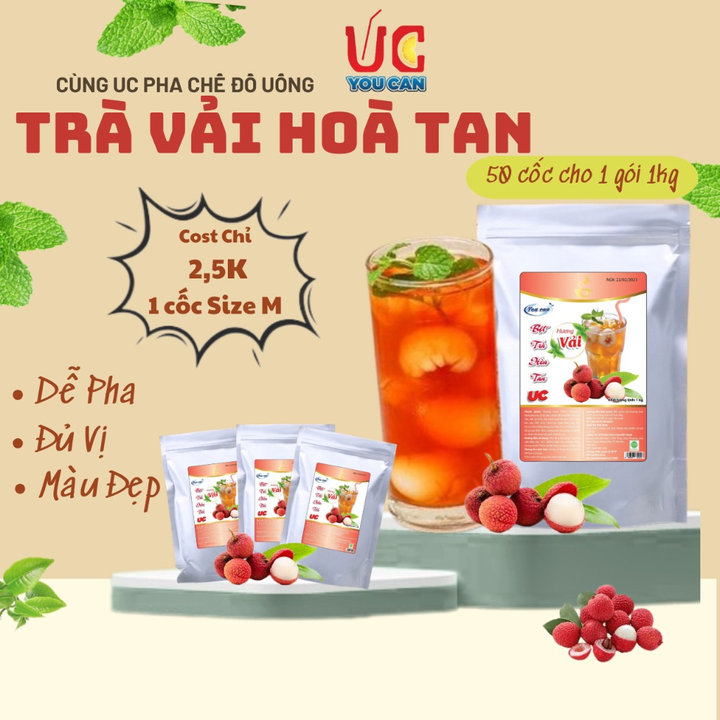 [túi 1kg] Bột Trà Vải Hòa Tan Tiện Lợi, Giàu Vitamin C, Không Chứa Chất Bảo Quản U010 – Lady’s Passion