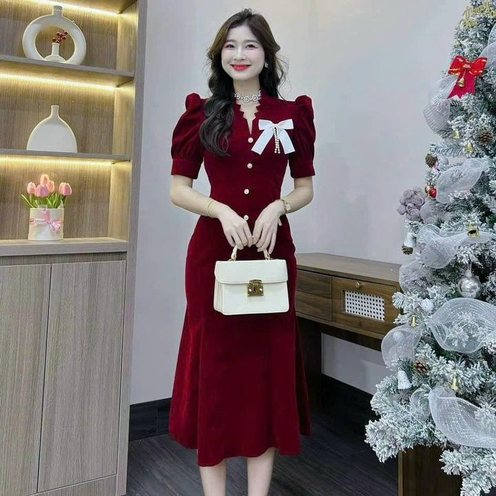 đầm Dài đính Nơ đuôi Cá Lịch Sự T1qc3dc – Tosatan