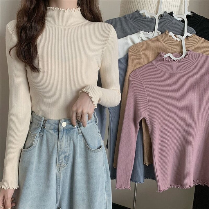 áo Len Dài Tay Viền Bèo, Chất Liệu Mềm Mại Co Giãn Tốt Dành Cho Bạn Nữ Sldca285 – Diepchi Fashion