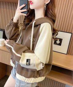 áo Khoác Nỉ Nữ Lửng Dây Kéo Thêu Chữ Enjok Cực Chất Phong Cách – Htm Fashion