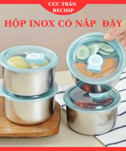 Hộp đựng Thực Phẩm Inox 304 Cao Cấp Có Nắp Hút Chân Không Kín Ctb682 – Bechip