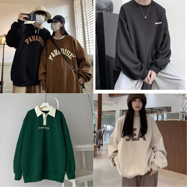 Tổng Hợp áo Sweater Nam Nữ Form Rộng