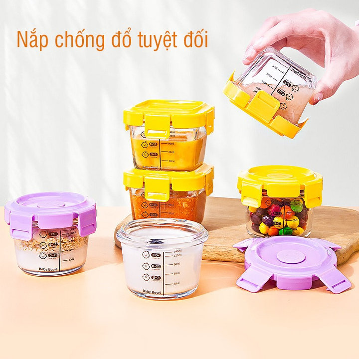 Hộp Trữ Thức ăn Dặm Thủy Tinh Chia Vạch 120ml 56048 – Lady’s Passion
