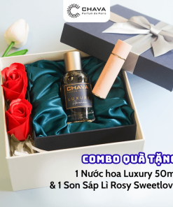 [combo Quà Tặng] 1 Nước Hoa Luxury 50ml + 1 Son Sáp Lì Rosy Sweetlove – Chava