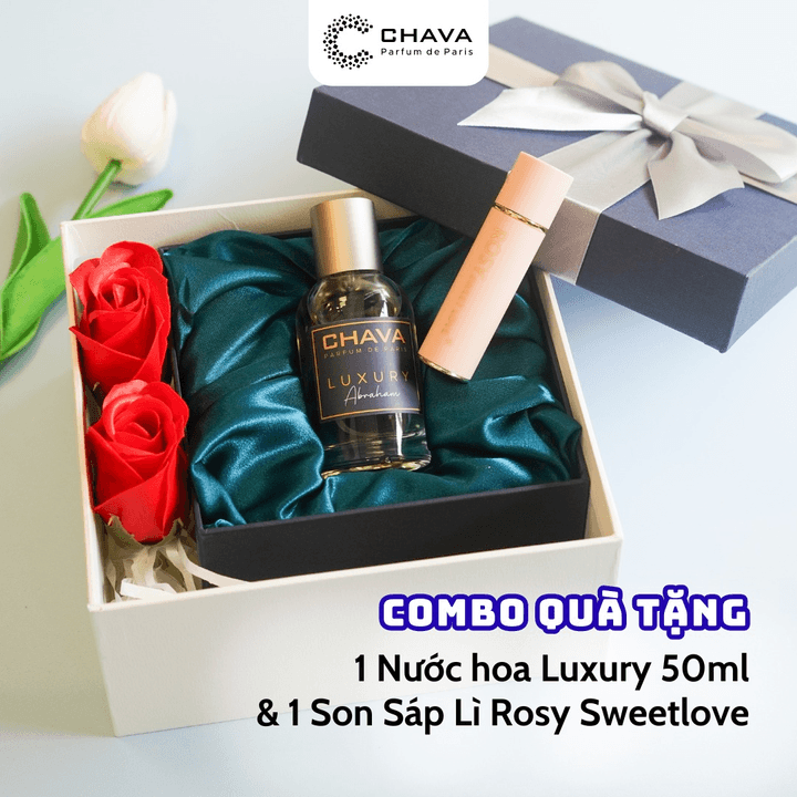 [combo Quà Tặng] 1 Nước Hoa Luxury 50ml + 1 Son Sáp Lì Rosy Sweetlove – Chava