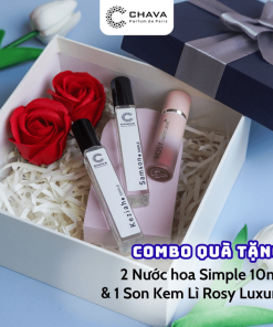 [combo Quà Tặng] 1 Son Kem Lì Rosy Luxury + 2 Nước Hoa Simple 10ml – Chava