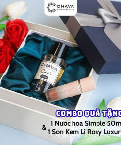 [combo Quà Tặng] 1 Nước Hoa Simple 50ml + 1 Son Kem Lì Rosy Luxury – Chava