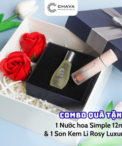 [combo Quà Tặng] 1 Nước Hoa Simple 12ml + 1 Son Kem Lì Rosy Luxury – Chava