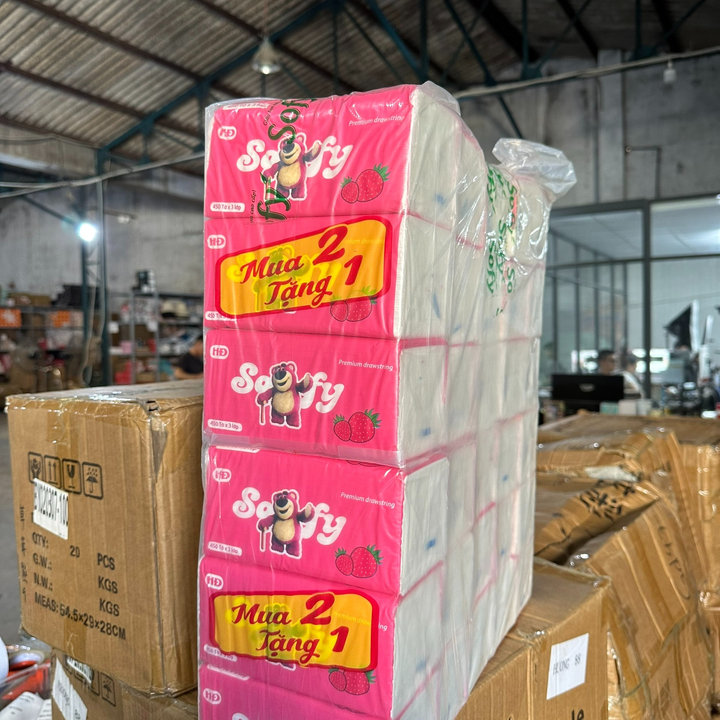 Bịch 3 Gói Khăn Giấy Rút Gấu Dâu (mua 2 Tặng 1) – Gdn