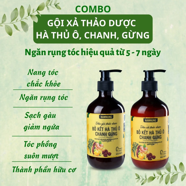 Combo Dầu Gội Xã Thảo Dược Nam Nung 500ml