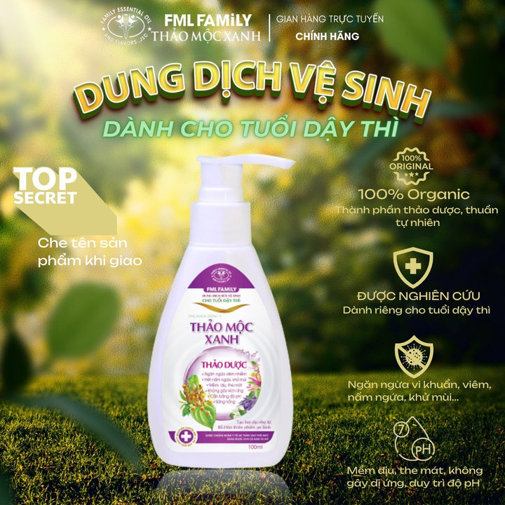 Dung Dịch Rửa Vệ Sinh Cho Tuổi Dậy Thì 100ml -thảo Mộc Xanh