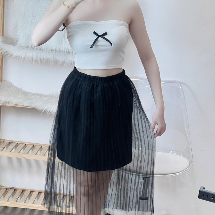 Chân Váy Xốp Hạt Phối Voan – Lê Phương Boutique
