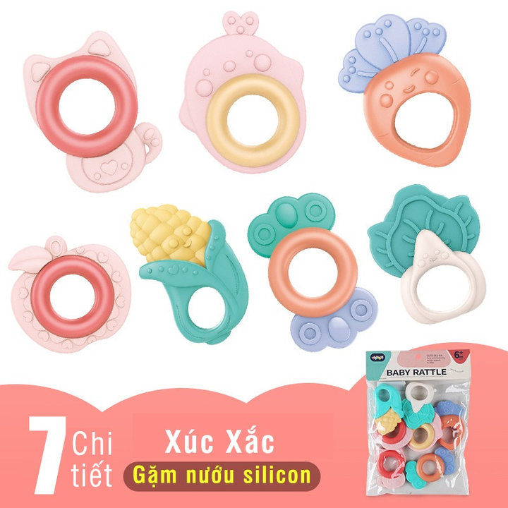 đồ Chơi Xúc Xắc Gặm Nướu Silicon Baby Rattle 10 Chi Tiết 55360 – Lady’s Passion