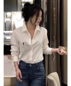 áo Sơ Mi Nữ Dài Tay Họa Tiết Thêu Hình Ngựa Nhỏ Trước Ngực Slcxa292 – Chipxinhxk