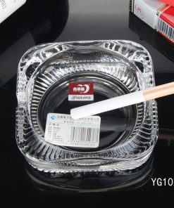 Gạt Tàn Thủy Tinh Glass Ashtray, Kiểu Dáng Vuông Bầu Sang Trọng – Hgs