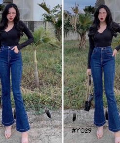 Quần Jean Lưng Cao ống Loe Hàng Vnxk Cao Cấp Màu Xanh đậm – Kim