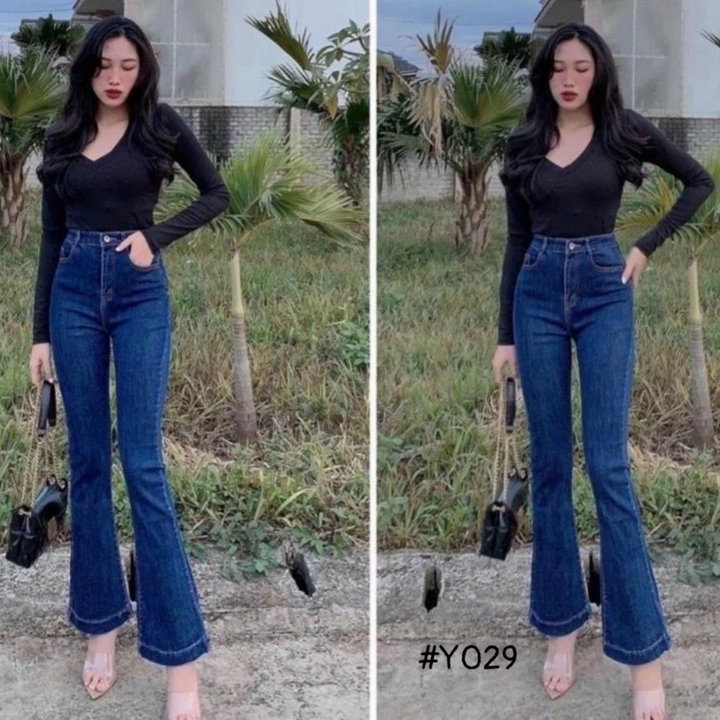 Quần Jean Lưng Cao ống Loe Hàng Vnxk Cao Cấp Màu Xanh đậm – Kim