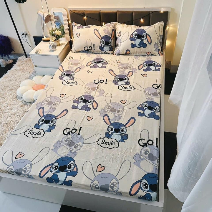 Bộ Ga + 2 Vỏ Gối Chất Liệu Poly Mềm Mại