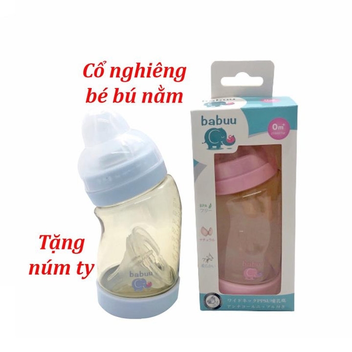 Bình Sữa Cổ Nghiêng Babuu 260ml Tặng 1 Núm Ti 00658 – Lady’s Passion