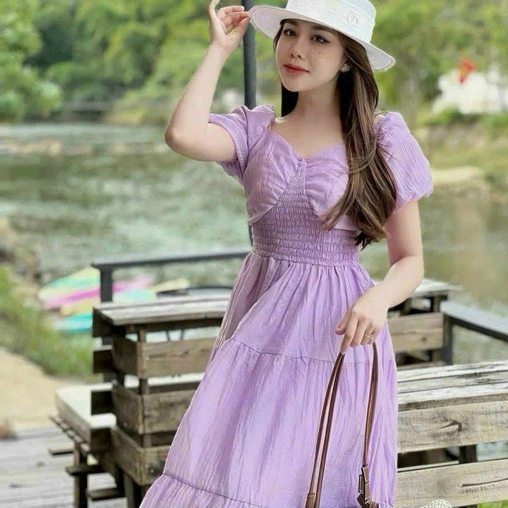 đầm Tay Phồng Mocking(có Mút) Sh85k- Sam Store
