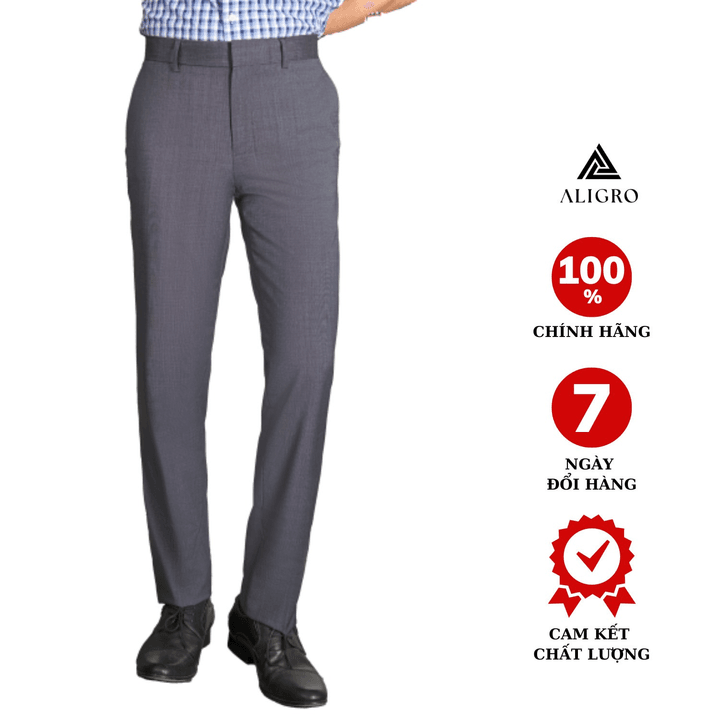 Quần âu Nam Aligro Màu Grey Chất Liệu Cao Cấp, Chuẩn Form Slimfit, Tôn Dáng Màu Grey Algo1034 – Aligro