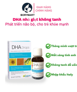 Dha Drops Euronatural Không Tanh Cho Trẻ Sơ Sinh Bổ Sung Dha Giúp Trẻ Thông Minh Vượt Trội Dạng Nhỏ Giọt 20ml