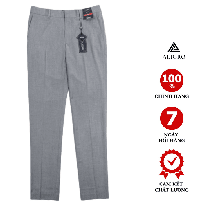 Quần âu Nam Aligro Màu Ghi Form Chuẩn Slimfit Vải Cotton Cao Cấp Cực Tôn Dáng, Lịch Sự Algo1027 – Aligro