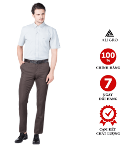 Quần âu Nam Aligro Màu Nâu Bò, Chuẩn Form Slimfit Vải Nano Cao Cấp, Tôn Dáng, Thoáng Mát Algo1013 – Aligro
