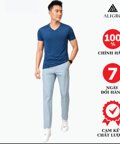 Quần Kaki Nam Aligro Trơn Màu Xanh Da Trời, ôm Vừa, Tôn Dáng, Thoải Mái Algk028 – Aligro