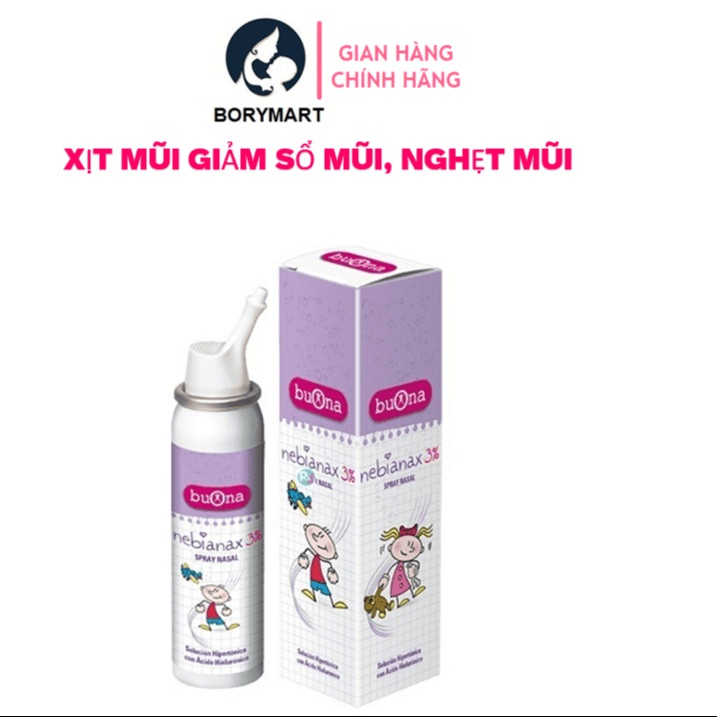 Buona Nebianax 3% Spray Nasale – Xịt Mũi Hiệu Quả Nhanh Cho Sổ Mũi, Nghẹt Mũi – Lọ 100ml