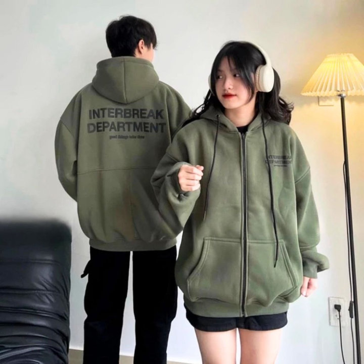 áo Khoác Nỉ Dây Kéo Interbreak Dây Kéo Zip Nam Nữ Unisex Gu820- Sam Store