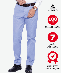 Quần Kaki Nam Aligro Xanh Da Trời Chất Liệu Kaki Mềm Mịn Cao Cấp, Kiểu Dáng Slimfit Algk021 – Aligro