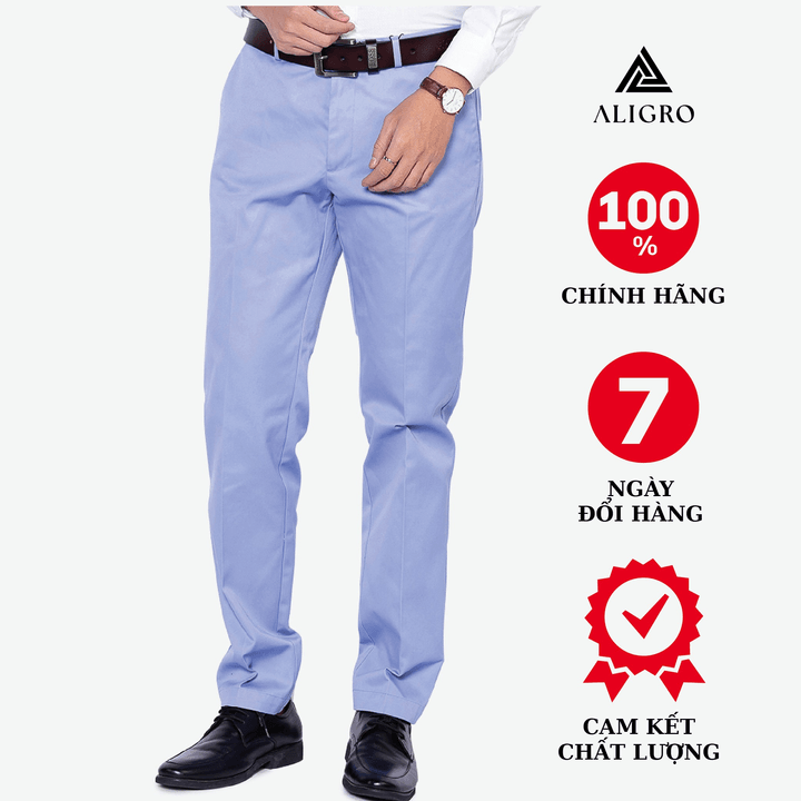 Quần Kaki Nam Aligro Xanh Da Trời Chất Liệu Kaki Mềm Mịn Cao Cấp, Kiểu Dáng Slimfit Algk021 – Aligro