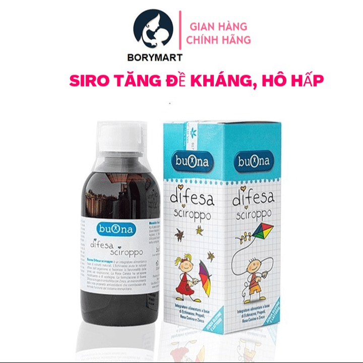 Siro Tăng đề Kháng Hô Hấp Buona Difesa, Lọ 150ml, Vị Ngọt Thanh Mật Ong, Dễ Uống