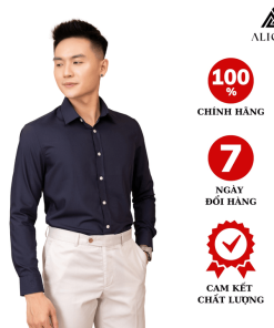 áo Sơ Mi Slimfit Dài Tay Navy Aligro Algs226 – Aligro