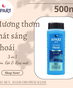 Gel Tắm Nam Mát Lạnh Sảng Khoái 3 Trong 1 500ml- Apart Men