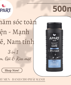 Gel Tắm Nam Dưỡng ẩm, Bảo Vệ Da 3 Trong 1 500ml- Apart Men