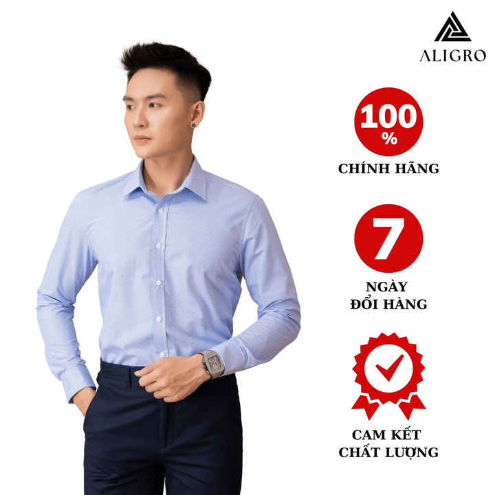 áo Sơ Mi Bamboo Slimfit Dài Tay Hoạ Tiết Nhí Aligro Algs225 – Aligro