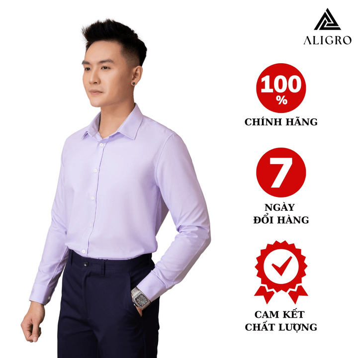 áo Sơ Mi Nam Dài Tay Aligro Chất Liệu Sợi Modal Công Nghệ Dệt Chống Nhăn, Mềm Mại, Mướt Và Mát Da Algs224 – Aligro