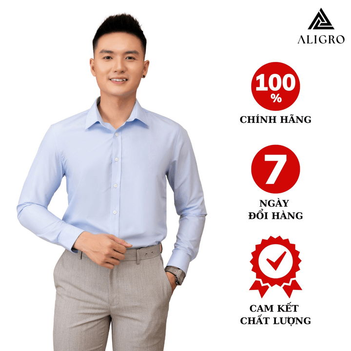 áo Sơ Mi Nam Dài Tay Aligro Chất Liệu Sợi Modal Công Nghệ Dệt Chống Nhăn, Mềm Mại, Mướt Và Mát Da Algs222 – Aligro