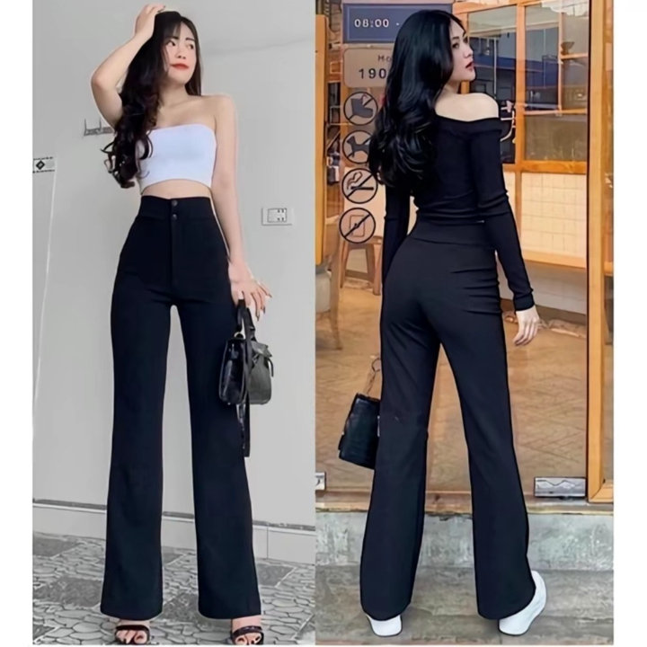 Quần ống Loe Loại 1 Nữ Chất Tuyết Mưa Có 2 Khuy
