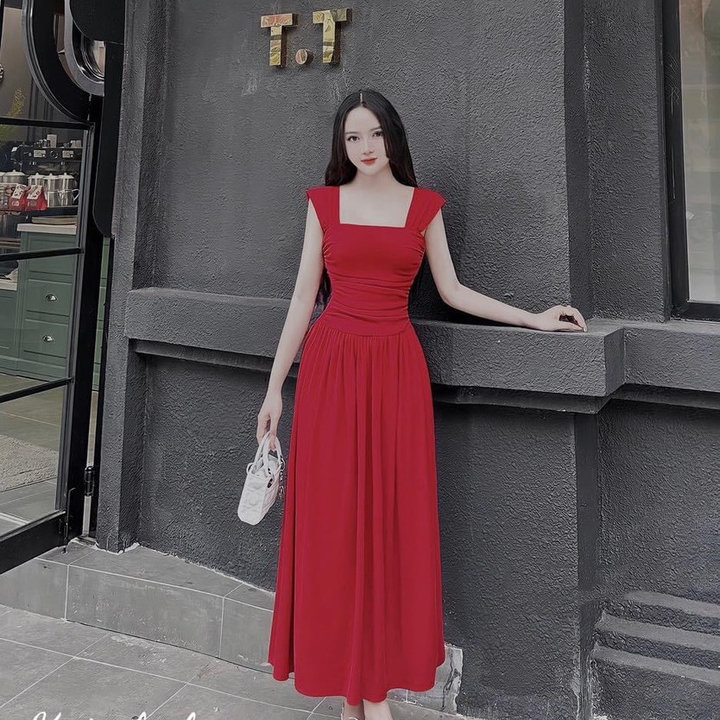 đầm 2 Dây Bảng To Form Dài Chất Thun Lụa – Lê Phương Boutique