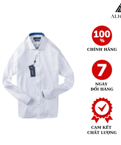 áo Sơ Mi Nam Trắng Dài Tay Phối Cổ Xanh Aligro Dáng Slimfit Mã Algs190 – Aligro