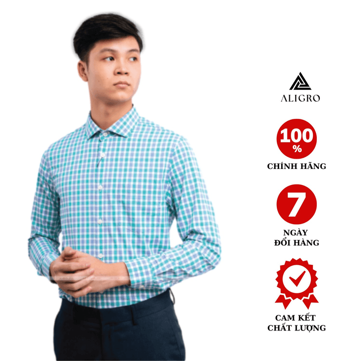 áo Sơ Mi Kẻ Dài Tay Dáng Slimfit Mã Algs187 – Aligro