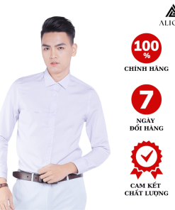 áo Sơ Mi Nam Dài Tay Aligro Cổ Bẻ Dáng ôm Body 100% Chất Liệu Cotton Tím Nhạt Algs150 – Aligro