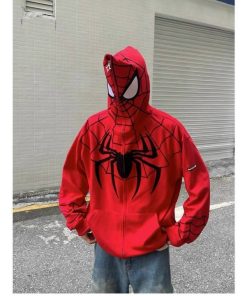 áo Khoác Nỉ Dây Kéo Trùm đầu In Hình Nhện Cá Tính Unisex Nam Nữ Tp33 – Phương Store