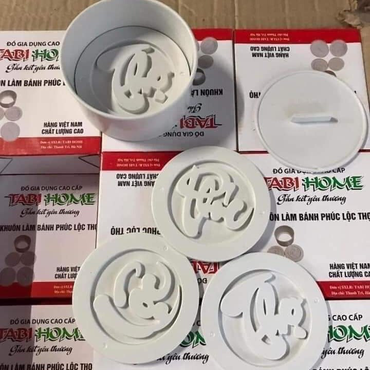 Khuôn Xôi, Bộ 3 Khuôn Làm Xôi Hình Chữ Phúc Lộc Thọ Chất Liệu Nhựa Pp Chịu Nhiệt, Không Mùi
