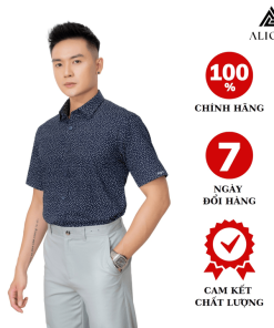 áo Sơ Mi Nam Ngắn Tay Aligro Nhiều Màu Chất Liệu Cotton Tự Nhiên Cao Cấp, Vạt Bằng Form Custom Trẻ Trung Algs-c66 – Aligro
